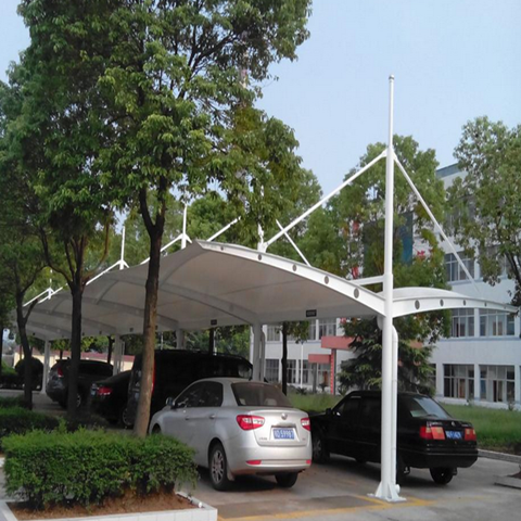 膜结构停车棚 双挑斜拉型