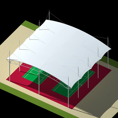 羽毛球场膜结构雨棚