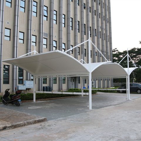 自行车膜结构停车棚 坪山康哲药业工厂