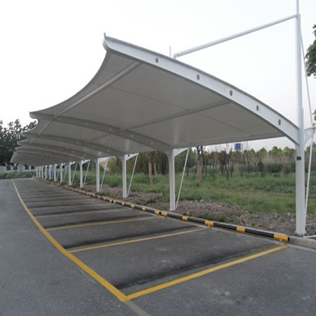 膜结构停车棚 斜拉式
