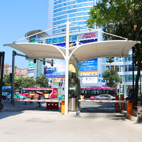 岗亭膜结构雨棚 广州市东圃商业大厦