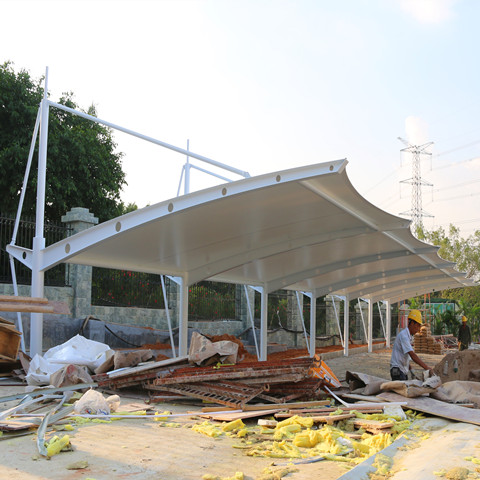 斜拉式膜结构停车棚 中建二航局