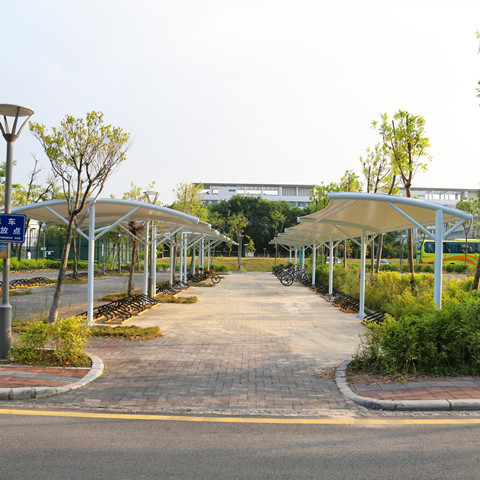 自行车膜结构停车棚 香港中文大学深圳附属医院