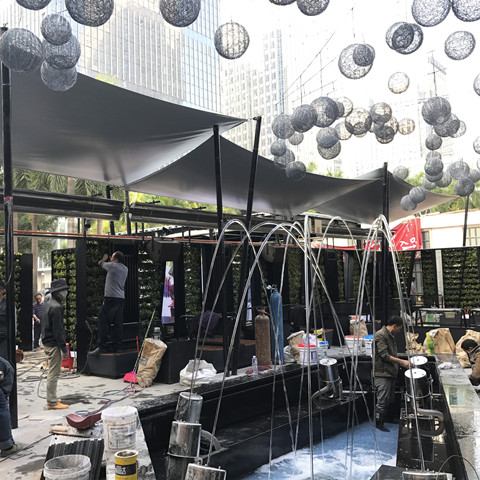 酒吧膜结构雨棚 福田购物公园